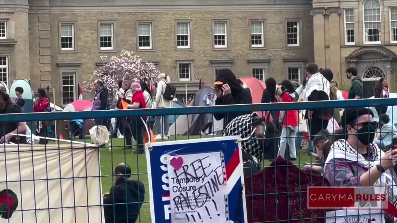 Mike Ekers participates at pro-Hamas protest encampment_#10
